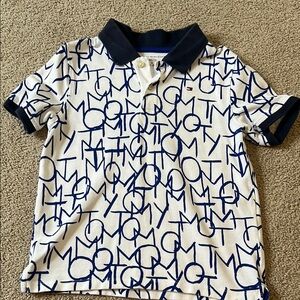 Tommy Hilfiger Kids Navy and White Graphic Polo Shirt